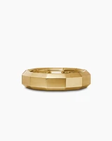 Faceted Band Ring 18K Yellow Gold with Centre Diamond, 6mm