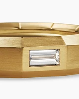 Faceted Band Ring 18K Yellow Gold with Centre Diamond, 6mm