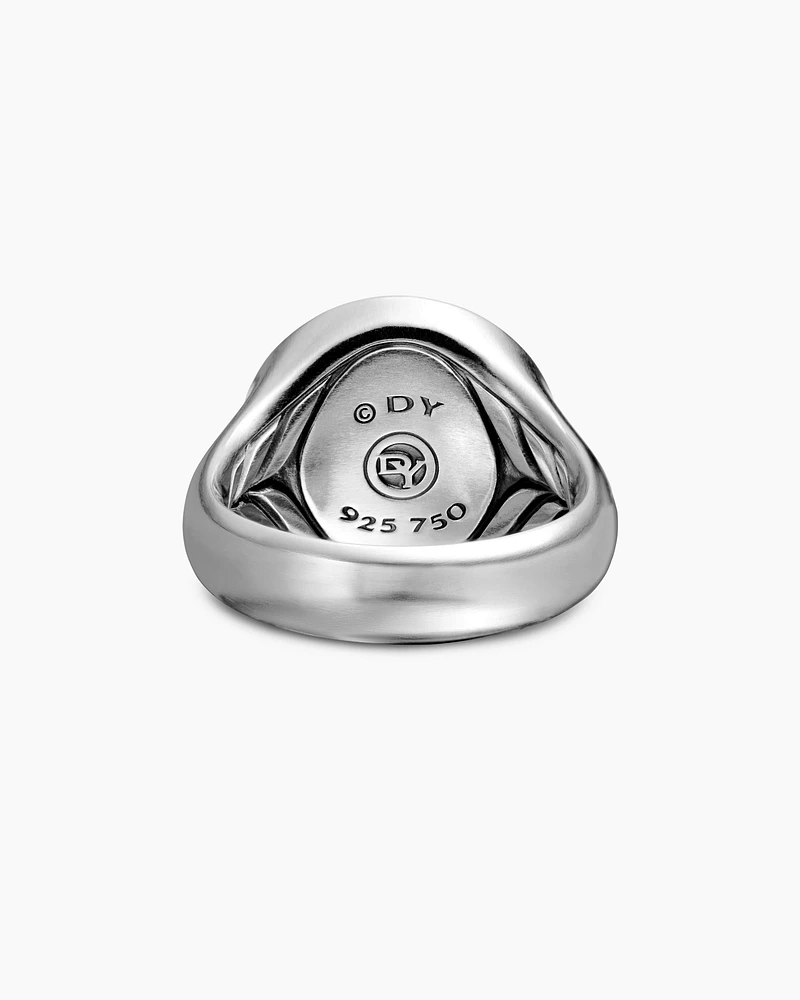 Maritime® Compass Signet Ring Sterling Silver with 18K Yellow Gold and Centre Diamond, 19.4mm