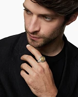 Maritime® Compass Signet Ring Sterling Silver with 18K Yellow Gold and Centre Diamond, 19.4mm