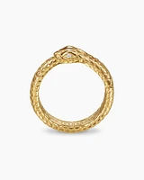 Ouroboros Band Ring in 18K Yellow Gold with Diamonds, 6mm