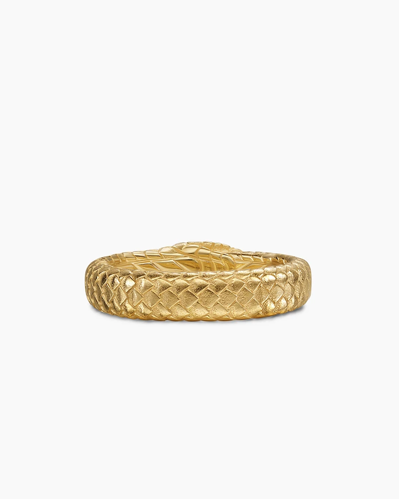 Ouroboros Band Ring in 18K Yellow Gold with Diamonds, 6mm