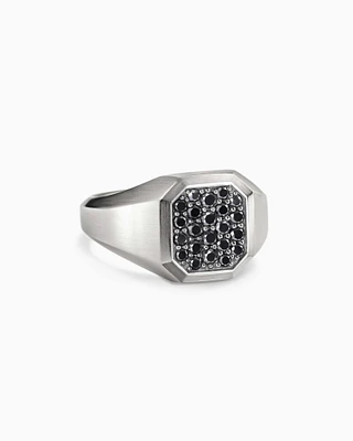 Streamline® Signet Ring Sterling Silver with Black Diamonds