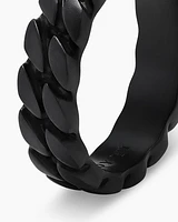 Curb Chain Band Ring Black Titanium, 6mm