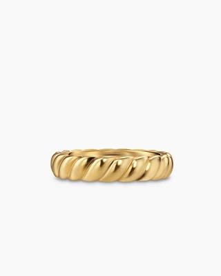Sculpted Cable Band Ring 18K Yellow Gold, 5mm