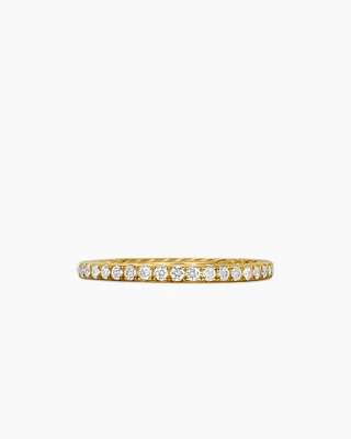 DY Eden Band Ring 18K Yellow Gold with Pavé Diamonds, 1.85mm