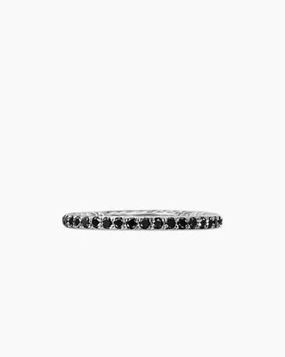 DY Eden Band Ring Platinum with Pavé Black Diamonds, 1.85mm