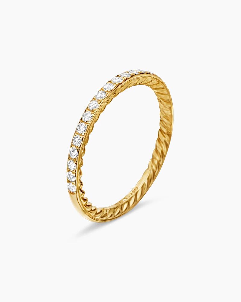 DY Eden Partway Band Ring 18K Yellow Gold with Diamonds