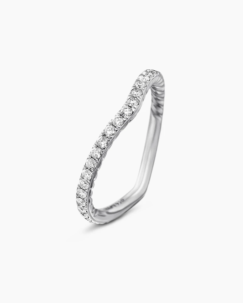DY Crossover® Nesting Band Ring Platinum with Pavé Diamonds, 1.9mm