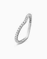 DY Crossover® Nesting Band Ring Platinum with Pavé Diamonds, 1.9mm