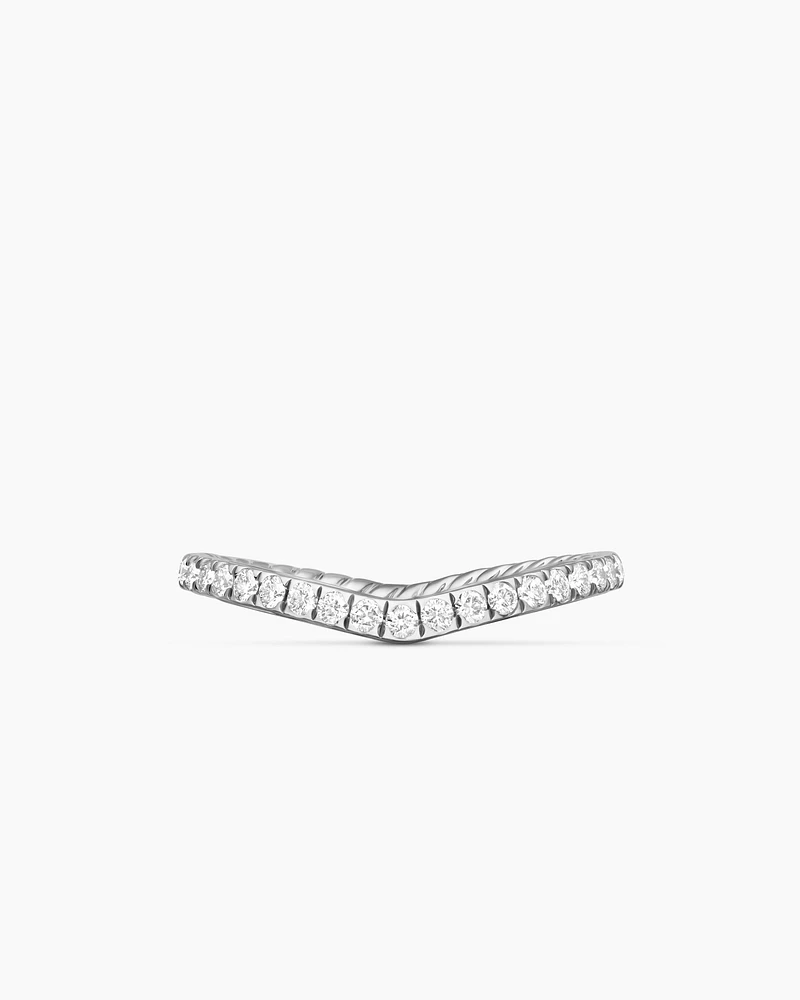 DY Crossover® Nesting Band Ring Platinum with Pavé Diamonds, 1.9mm