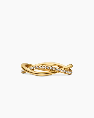 DY Infinity Band Ring 18K Yellow Gold with Diamonds, 4.18mm