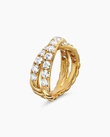 DY Crossover® Band Ring 18K Yellow Gold with Diamonds, 8mm