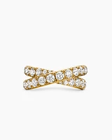 DY Crossover® Band Ring 18K Yellow Gold with Diamonds, 8mm