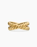 DY Crossover® Band Ring 18K Yellow Gold with Diamonds, 8mm
