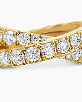 DY Crossover® Band Ring 18K Yellow Gold with Diamonds, 8mm