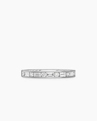 DY Eden Partway Alternating Diamond Band Ring Platinum with Diamonds, 2.8mm