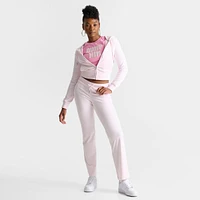 Women's Juicy Couture OG Bling Heart Velour Track Pants