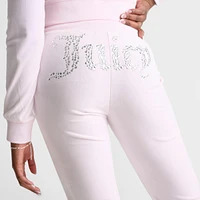 Women's Juicy Couture OG Bling Heart Velour Track Pants