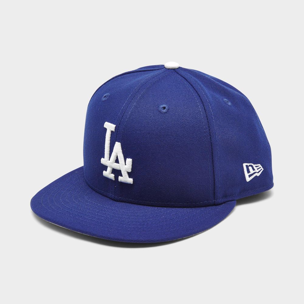 LA Dodgers Snap Back Hat By New Era Black With White Lines Pin