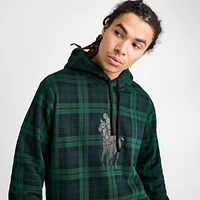 Men's Polo Ralph Lauren Leather-Pony Plaid Fleece Hoodie