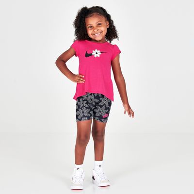 Girls' Toddler Nike Daisy T-Shirt and Bike Shorts Set