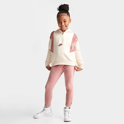 Girls' Little Kids' Nike Home Swoosh Half-Zip Hoodie and Leggings Set