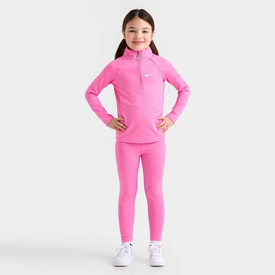 Girls' Little Kids' Nike Swoosh Motion Quarter-Zip and Leggings Set