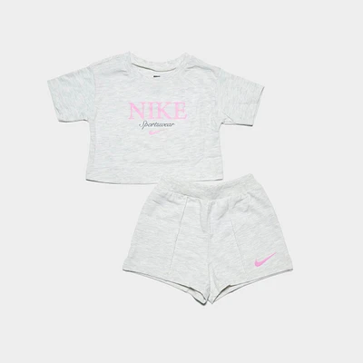 Girls' Little Kids' Nike Sportswear T-Shirt and Shorts Set