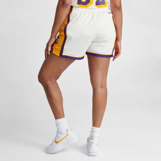 Mitchell & Ness Men's Los Angeles Lakers Doodle Swingman Shorts, White, Size: Large, Polyester/Elastic