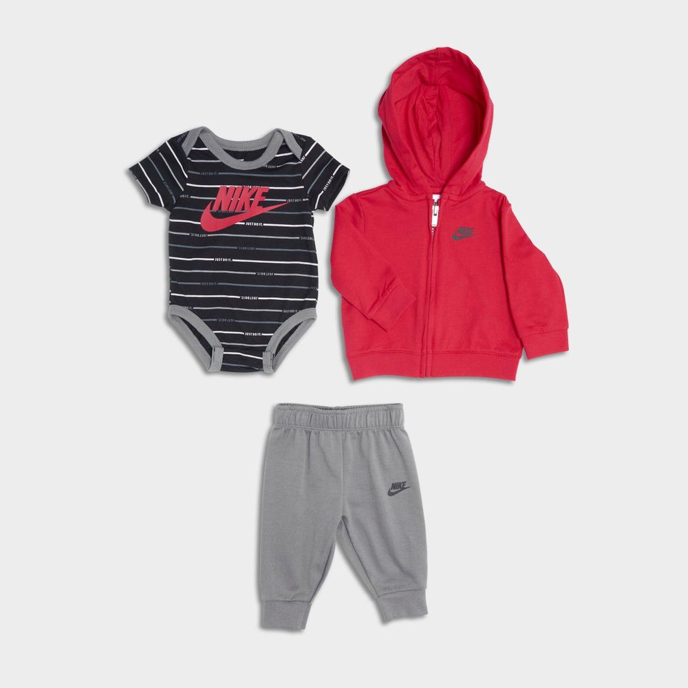 NIKE Boys' Infant Nike Striped 3-Piece Full-Zip Hoodie and Jogger Pants Set