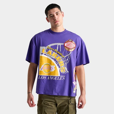Men's Mitchell & Ness Los Angeles Lakers NBA Logo Blast Graphic T-Shirt