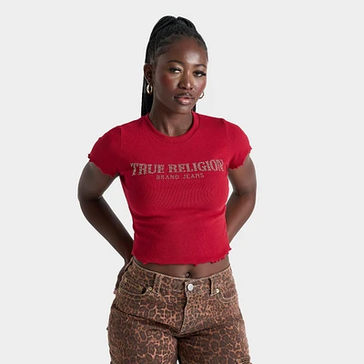 Women's True Religion Jewel Ribbed Baby T-Shirt