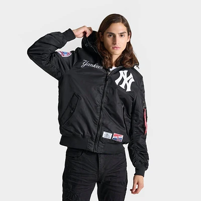 Men's New Era x Alpha Industries York Yankees MLB Hooded Bomber Jacket