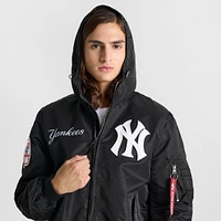 Men's New Era x Alpha Industries York Yankees MLB Hooded Bomber Jacket