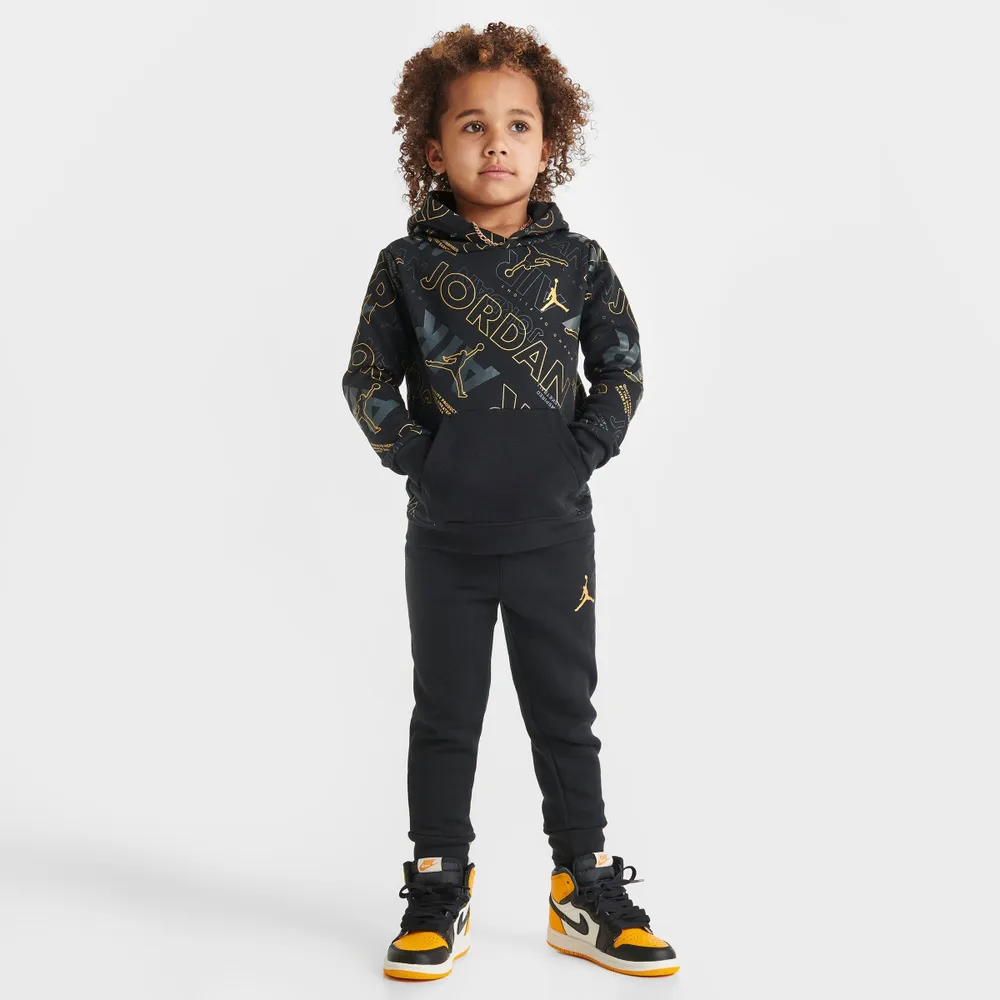 NIKE Kids' Toddler Jordan Metallic Print Fleece Pullover Hoodie