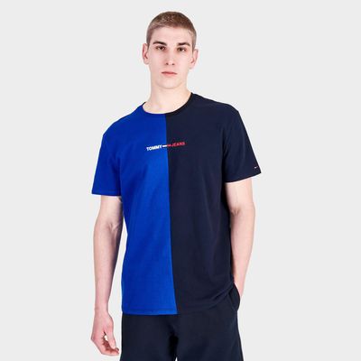 Men's Tommy Jeans Split Linear Logo Short-Sleeve T-Shirt