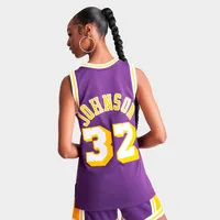 Mitchell & Ness Women's Mitchell & Ness Magic Johnson Purple Los Angeles  Lakers Hardwood Classics 1984 Swingman Jersey