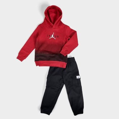 Little Kids' Jordan Ombre Fleece Pullover Hoodie and Cargo Jogger Pants Set