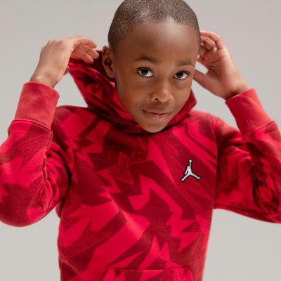 Kids' Jordan Essentials Allover Print Fleece Pullover Hoodie