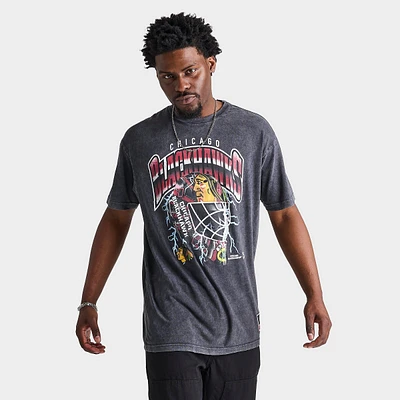 Men's Mitchell & Ness Chicago Blackhawks NHL Crease Lightning Graphic T-Shirt