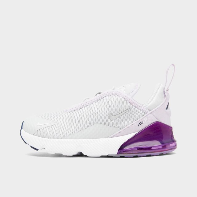 Nike Air Max 270 Kids Trainers Pure Platinum Metallic Silver Violet Frost  Midnigh - Unisex