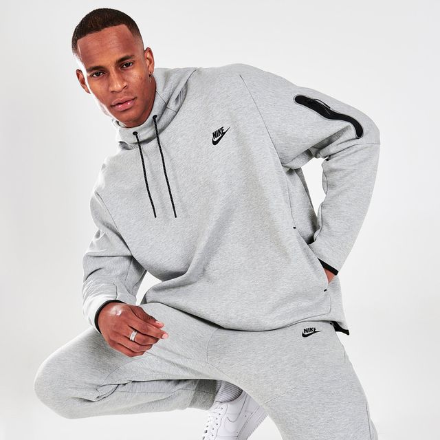 Nike Boys' Sportswear Full-Zip Tech Fleece Hoodie, Large, Mica Green/Black