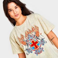 Women's Def Leppard Cross Cropped T-Shirt