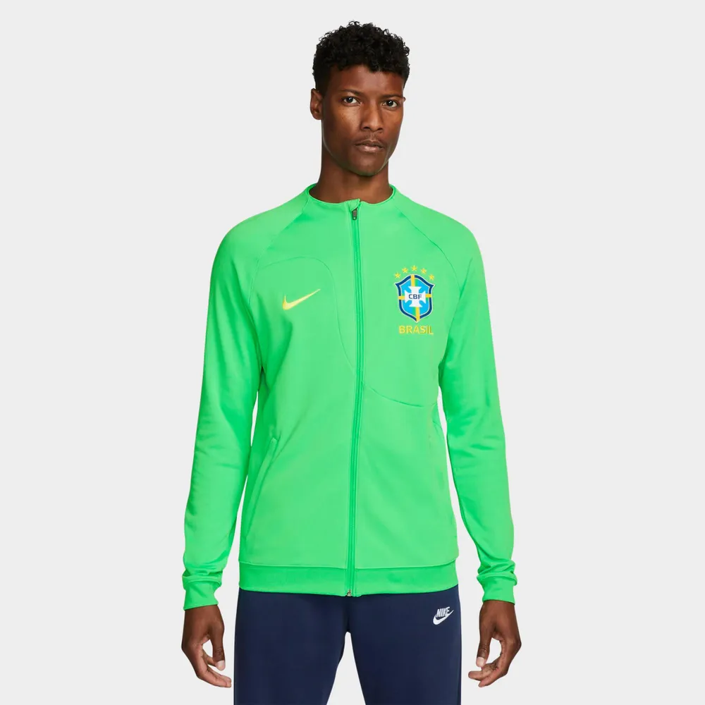 Nike CBF Brasil Jacket Men's Size M Yellow Full Zip Track Sweater Soccer