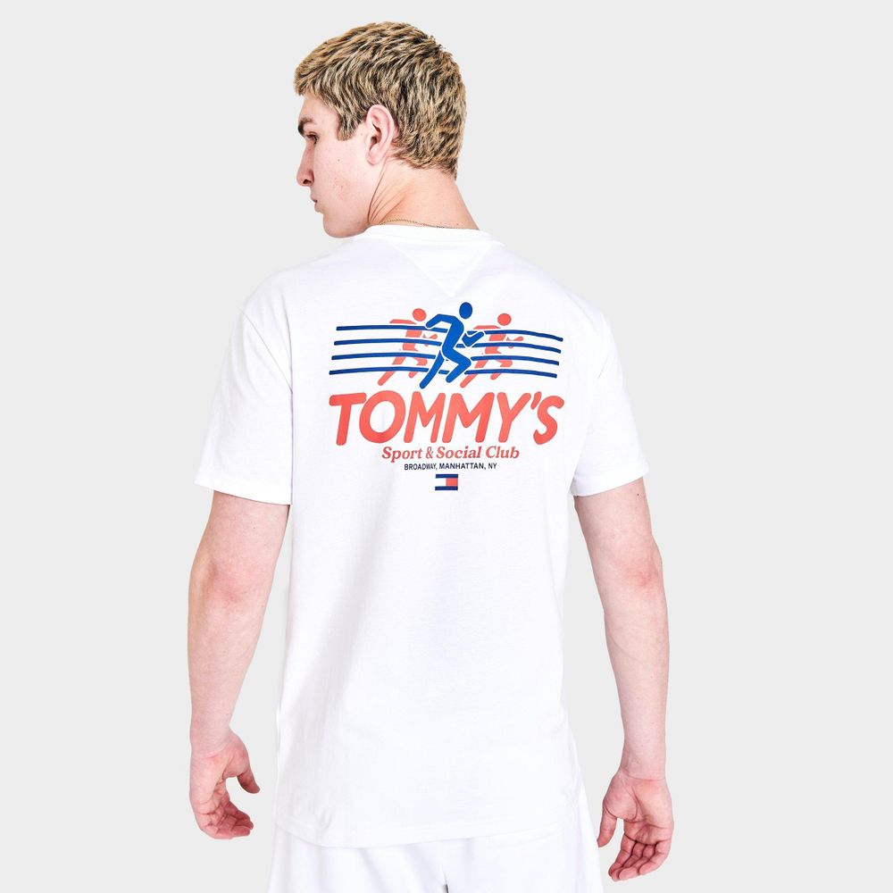 TOMMY HILFIGER Men's Tommy Jeans Sports Club Logo Graphic T-Shirt