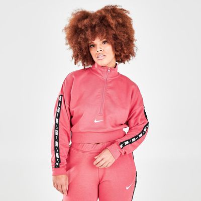 Women's Nike Sportswear Essential Tape Half-Zip Fleece Crop Sweatshirt