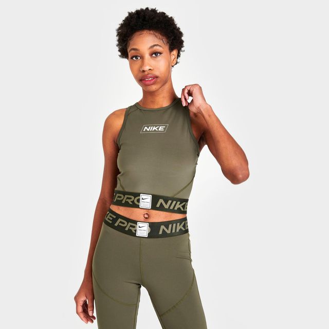 Nike Pro Dri-FIT Women's Shelf-Bra Cropped Tank - ShopStyle Activewear Tops
