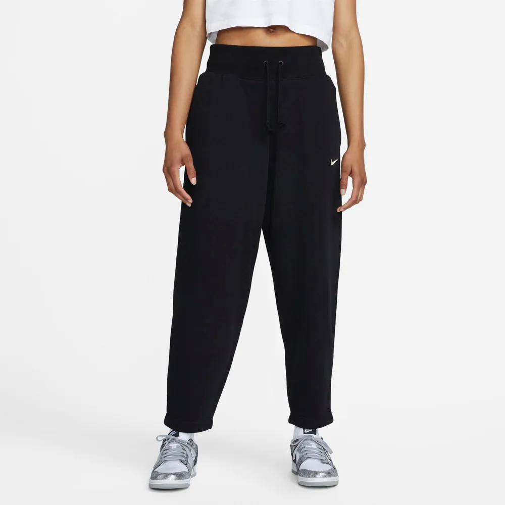 Nike Women's Nsw Curve Club Fleece Mid Rise Cargo Joggers - BLACK/WHITE