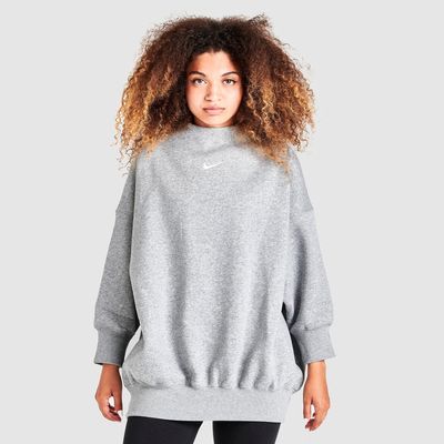 Women's Nike Sportswear Phoenix Fleece Over-Oversized Mock Neck Cropped Sleeve Sweatshirt